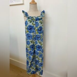 Pink Chicken Blue and Green Leafy Jumpsuit